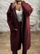 The-Oversized Hooded Cardigan-93290/Burgundy