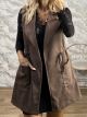 Lnd-Suede Drawstring Vest-20950/Chocolat