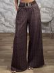 Highwaist Belt Pants-90458/Burgundy
