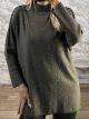 Lil-Glitter Cable Knitted Sweater-613/Khaki