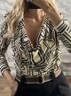 The-Geometric Bodysuit-37074/Beige