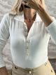 Ton-Golden Buttons Bodysuit-3956/White