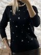 Knitted Drop Rhinestone-2533/Black