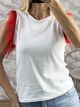 Marabou Feathers Cotton Top-88905/Red Feathers