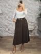Leo Matte Leather Skirt-3141/Chocolat