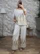 Embroidered Cotton Set-2639/White