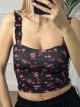 Floral Bust Rip Top/Black&Fux