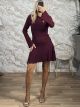 The-Japanese Knitted Mini Dress-12470/Burgundy