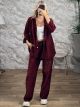 Sar-Velvet Shirt Set-3325/Burgundy
