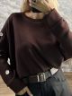Ste-GoldButton Sweater-19424/Chocolat