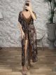 AnimalPrint Tulle Long Kimono-8379/A5