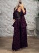 The-Velvet Textured Suit-81026/Burgundy