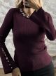 Ton-SilverStones Knitted Top-5386/Burgundy