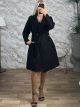 Sar-Belt & Button Coat-3055/Black