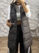Matte Sleeveless Jacket-248534/Chocolat