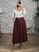 Leo Matte Leather Skirt-3141/Burgundy