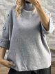 Lil-MockNeck Button Sweater-730/Grey