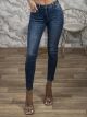 Skinny Strassed Denim Pants-57172/Blue