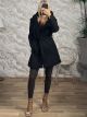 The-Hooded Belt Coat-26439/Black