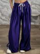 The-Wide Satin Pants-81731/Purple