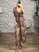 AnimalPrint Tulle Long Kimono-8379/A4