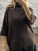 Lil-MockNeck Button Sweater-730/Chocolat