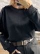 Ste-GoldButton Sweater-19424/Black