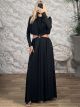Cut Out GoldPin Maxi Dress-58192/Black