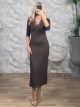 Pro-Lace Lycra Dress-44287/Chocolat
