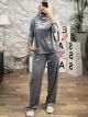 Pearls Velvet Set/Grey