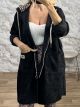 Lil-Leopard Hooded Cardigan-26577/Black