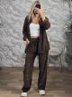 Sar-Velvet Shirt Set-3325/Chocolat