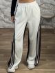 Leopard Back & Stripes Pants-5147/White