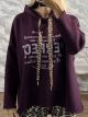 Lil-Leopard Drawstrings Sweatshirt-19233/Burgundy