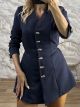 The-Gold Buttons Blazer-50081/Navy Blue