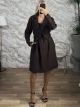 Sar-Belt & Button Coat-3055/Chocolat