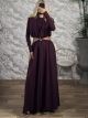 Cut Out GoldPin Maxi Dress-58192/Burgundy