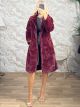 Long Soft Fur Coat Sizes-21841/Burgundy