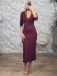 Pro-Lace Lycra Dress-44287/Burgundy