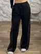 Leopard Back & Stripes Pants-5147/Black