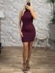 The-Knitted Sleeveless Dress-12415/Burgundy