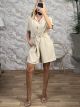 Viscose Button Playsuit-2121/Beige