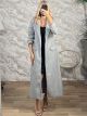 The-Golden Buttons Long Coat-13050/Grey