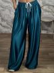 The-Wide Satin Pants-81731/Petrol