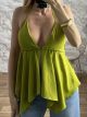 Asymmetrical OpenBack Top-2996/Lime