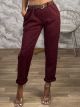 Leopard Viscose Pants-25114/Burgundy
