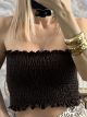 Wasp Nest Strapless Top-NEW/Dark Chocolat