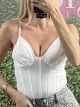 Cups Corset Bodysuit/White