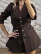 The-Gold Buttons Blazer-50081/Chocolat