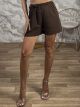 Mono Belt Shorts-3609/Chocolat